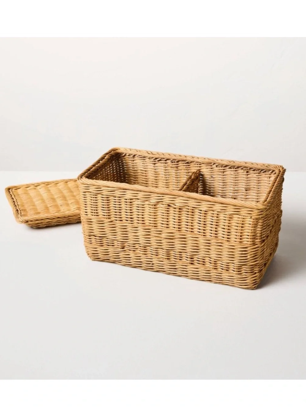 Hearth & Hand w/ Magnolia 8x15 Rattan Basket with Lid Lidded